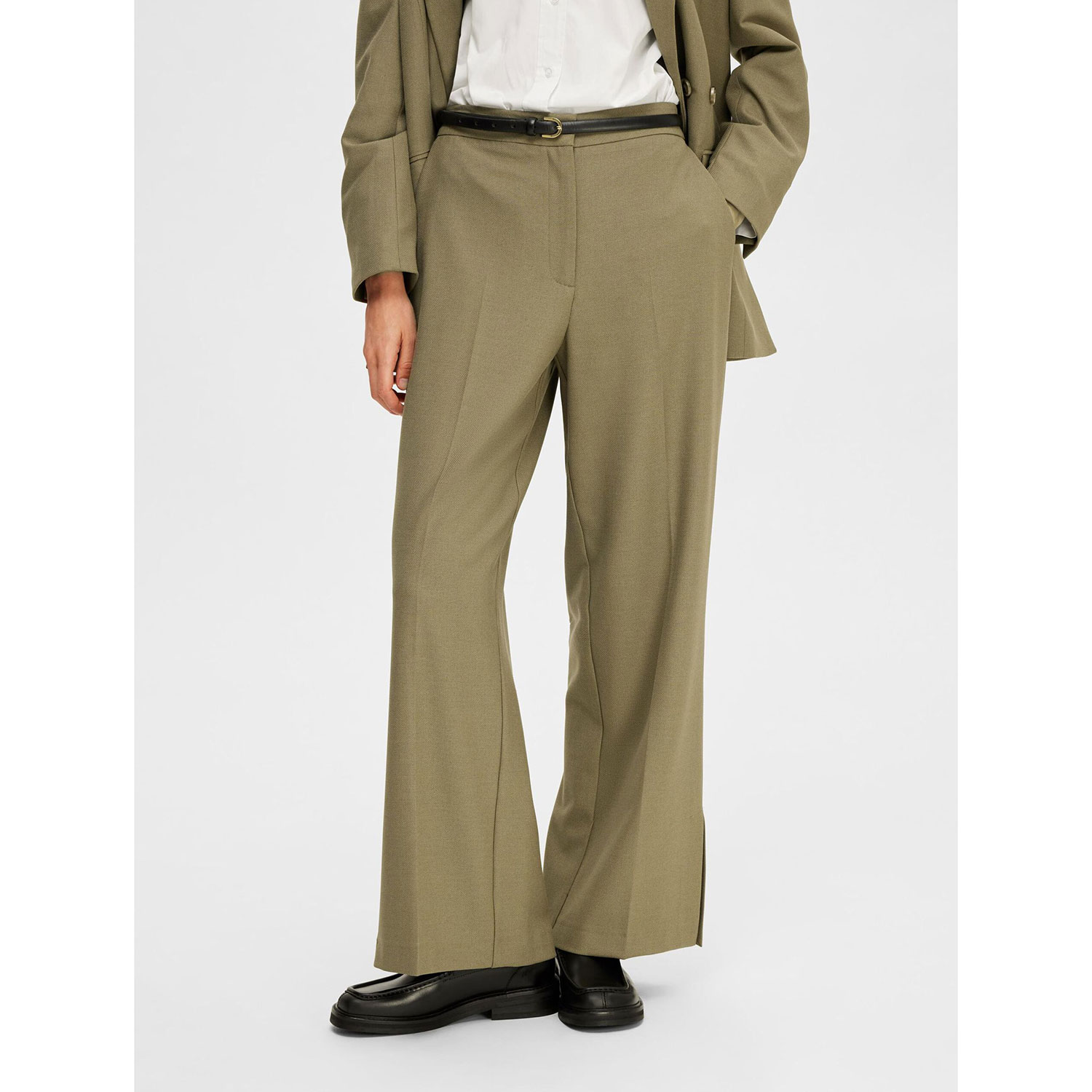 Selected Femme Mina Hose Dusky Green