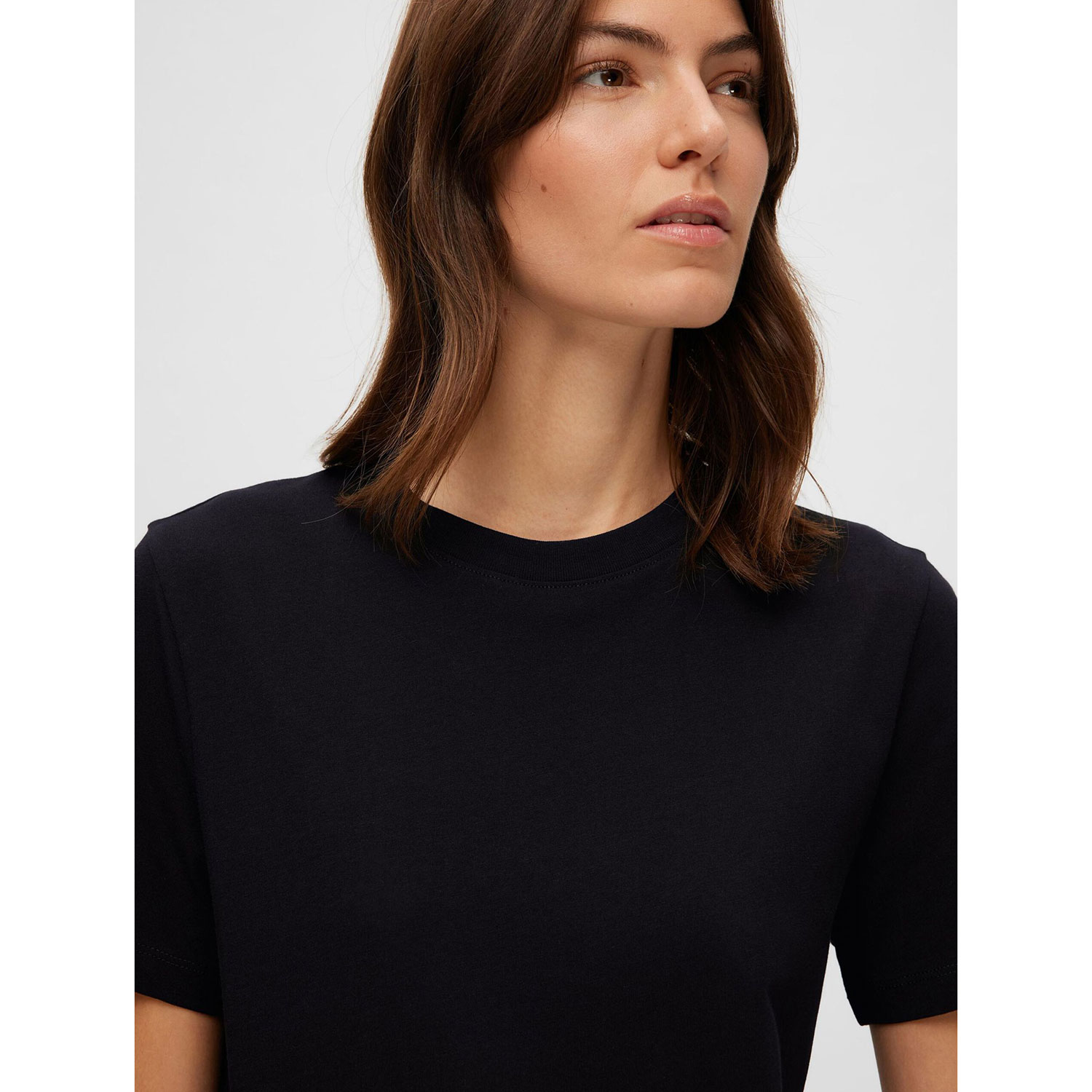 Selected Femme My Essential O-Neck T-Shirt Black