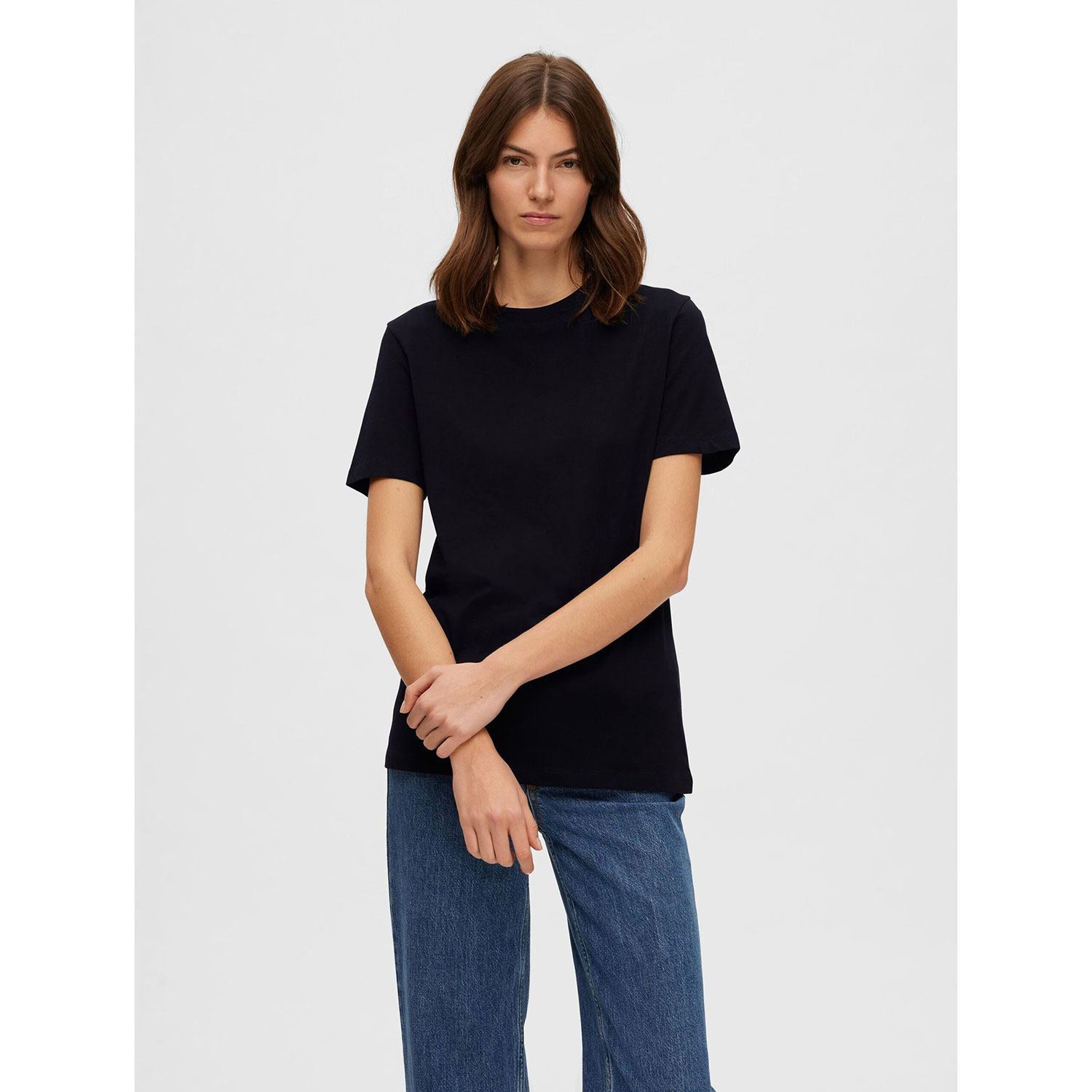 Selected Femme My Essential O-Neck T-Shirt Black