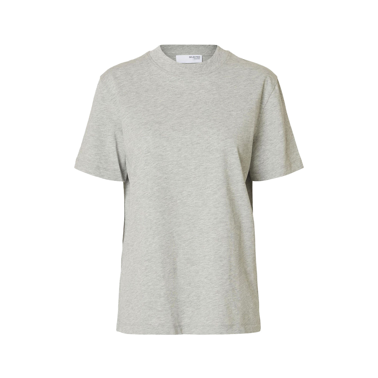 Selected Femme Relax Colwoman T-Shirt Light Grey Melange