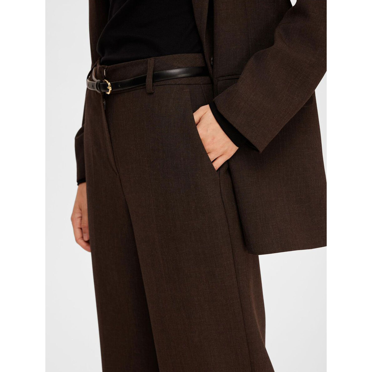 Selected Femme Rita Selected Femme Hose Braun Detail