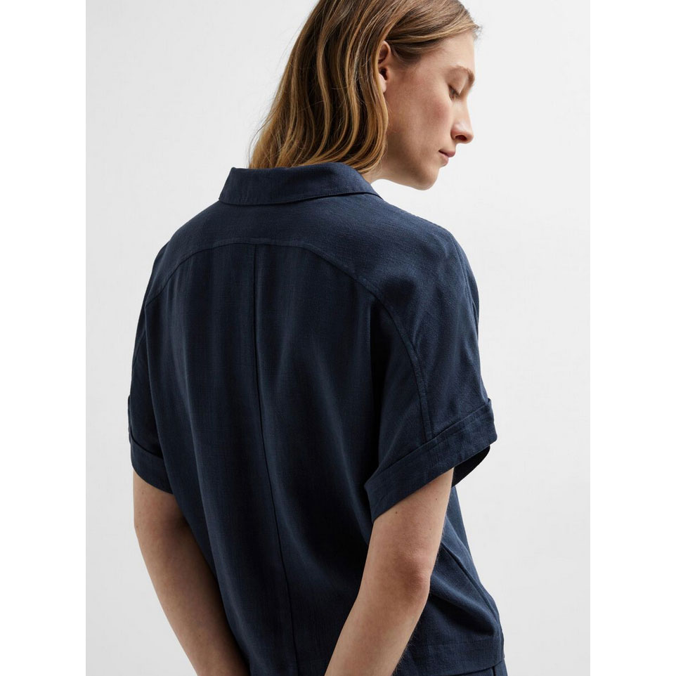 Selected Femme Viva Selected Femme Bluse Dunkelblau Model Detail