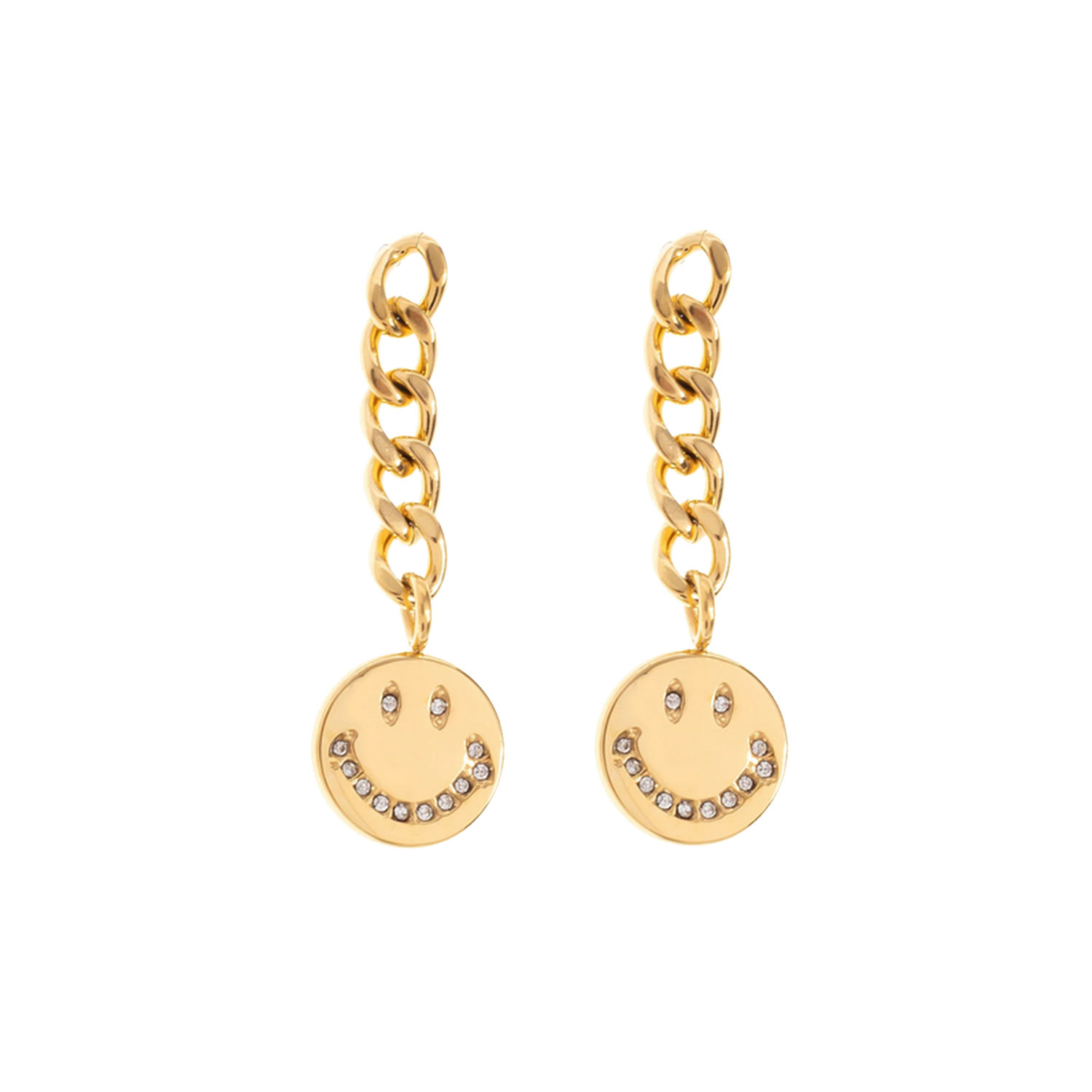 La Garçonne Bijoux Smiley Ohrstecker Edelstahl Gold