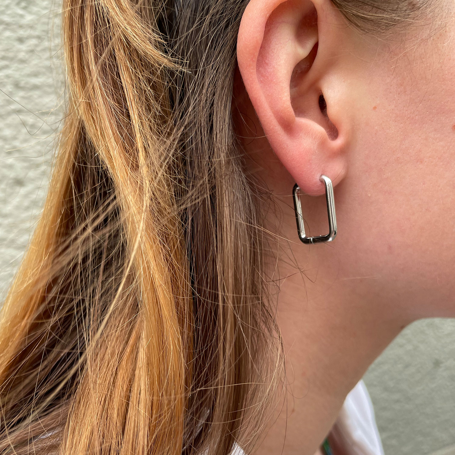 La Garçonne Bijoux Square Ohrringe Edelstahl Silber