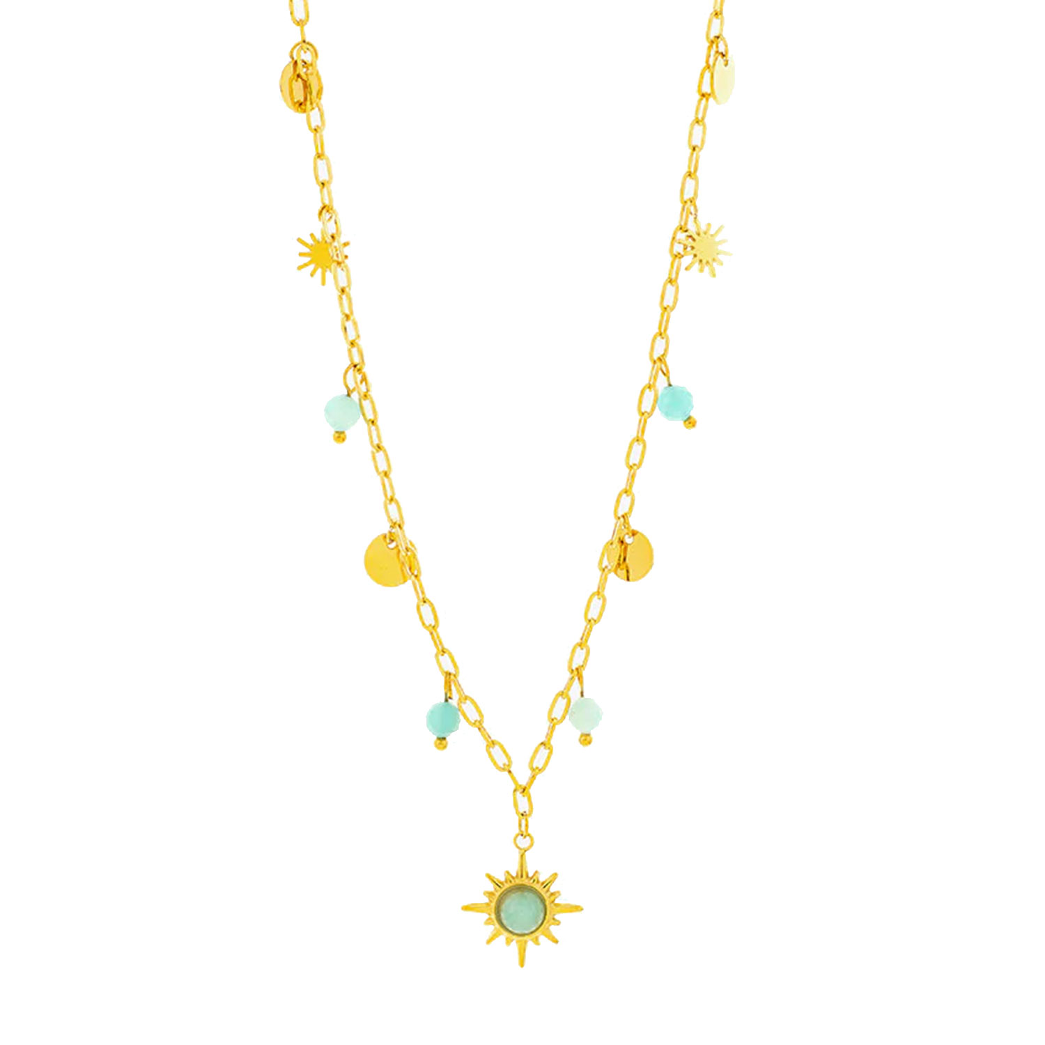 La Garçonne Bijoux Star Turquoise La Garçonne Bijoux Halskette Gold vorne