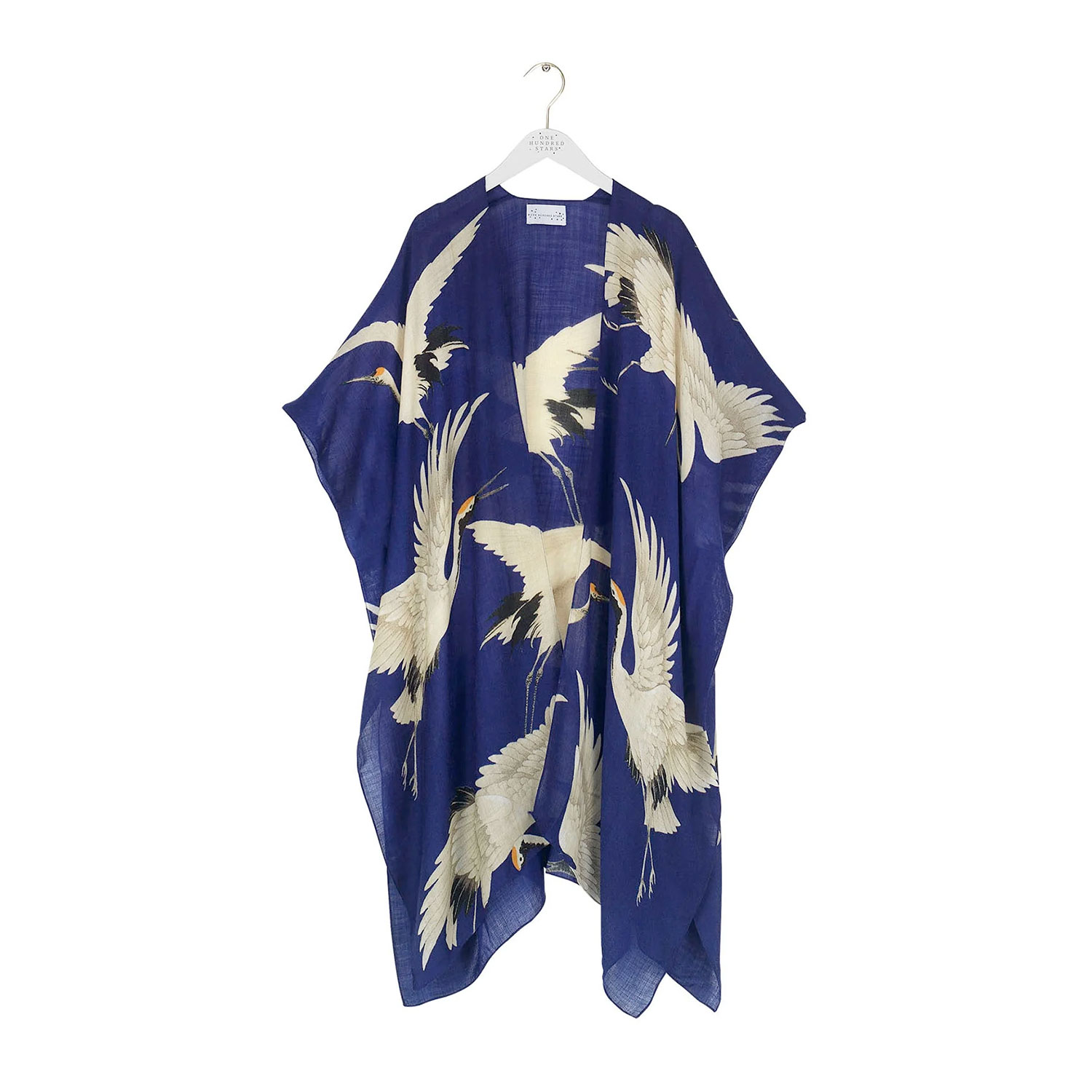 One Hundred Stars Throwover Wool Stork Royal Blue Grey