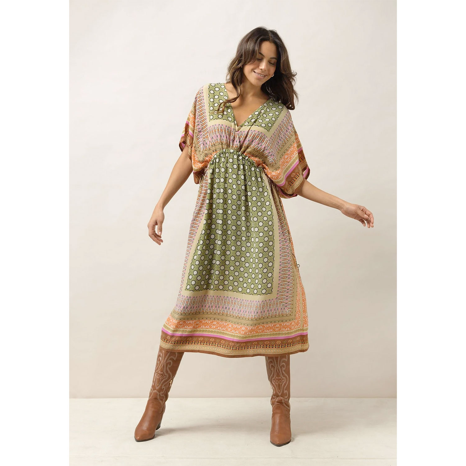 One Hundred Stars String Dress Moorish Green