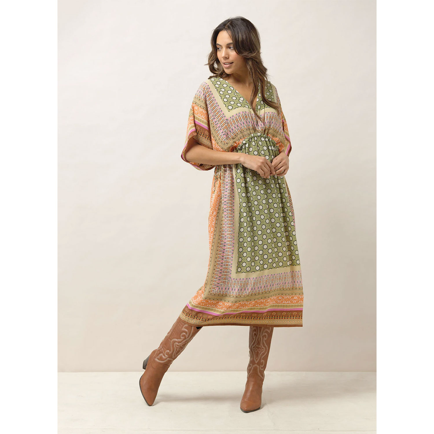 String Dress Moorish Green