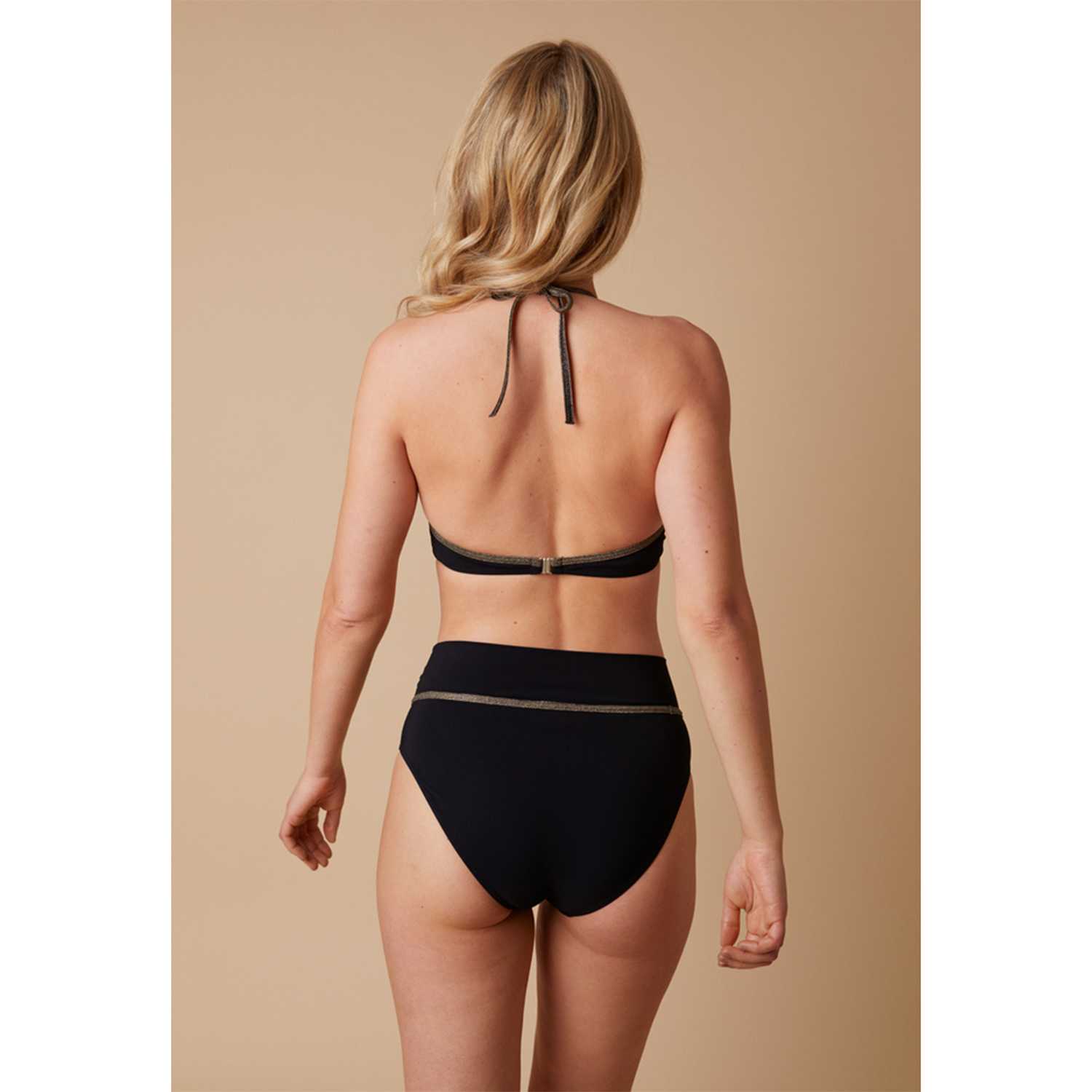 Paula Stromboli Black Gold Bikini Top