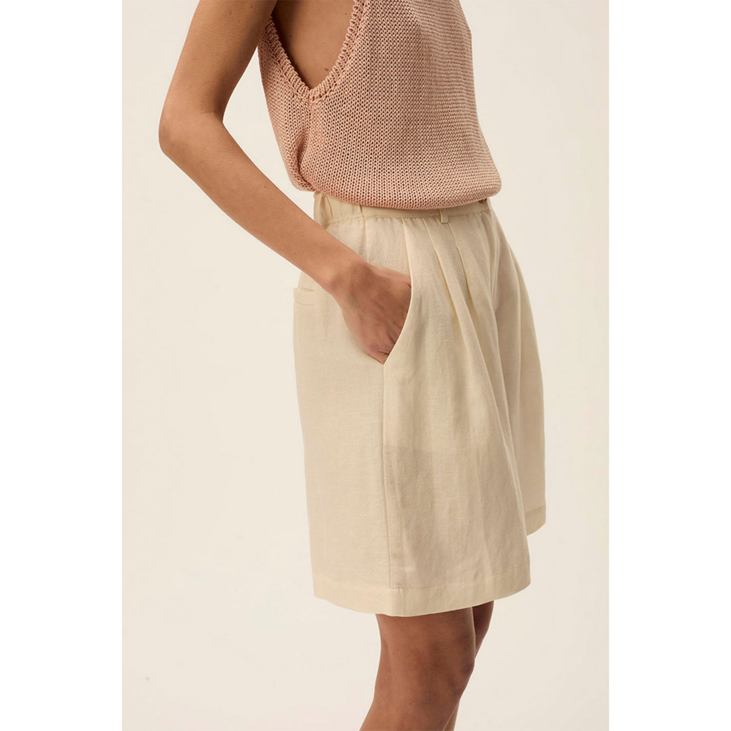Des Petits Hauts Tahini Shorts Creme