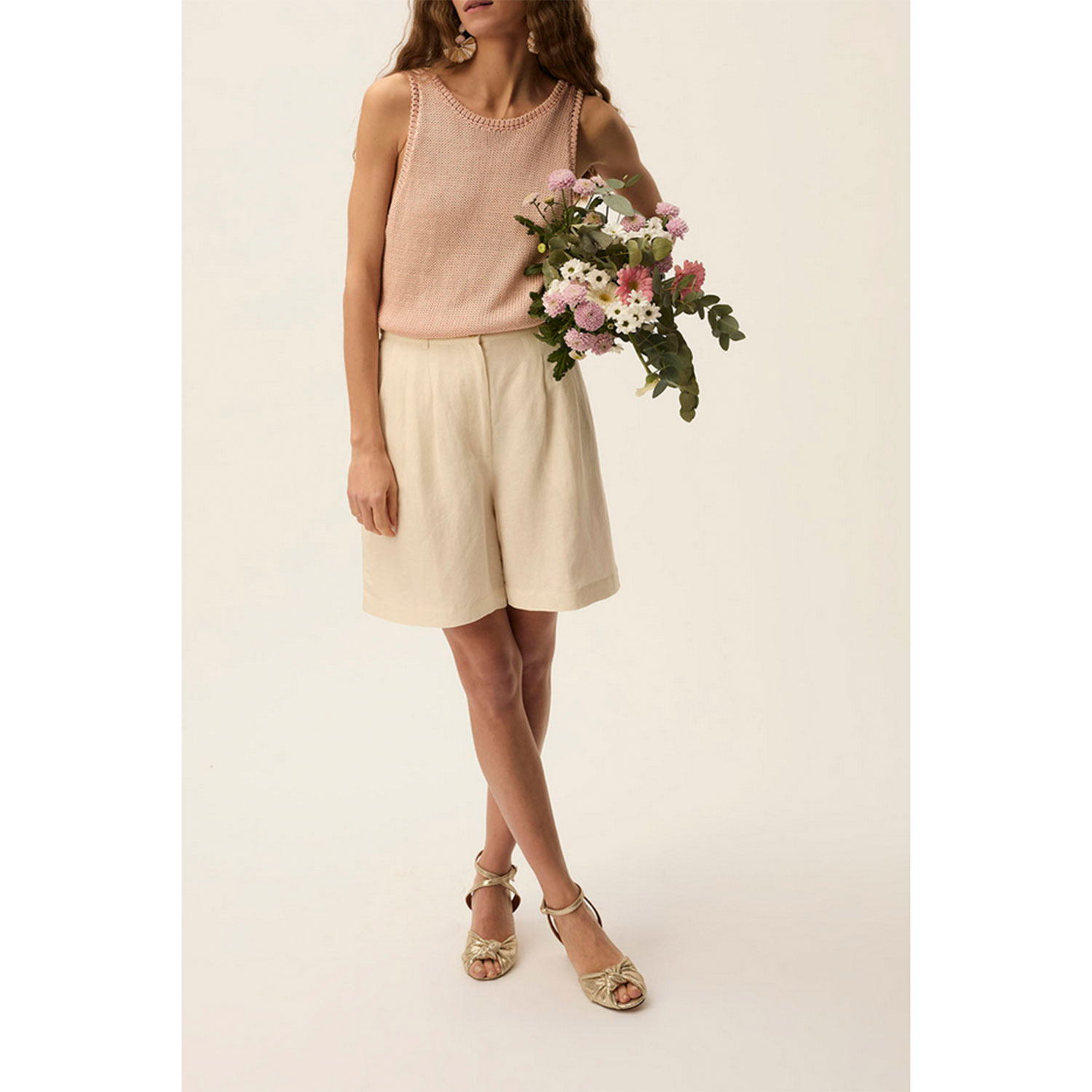 Des Petits Hauts Tahini Shorts Creme