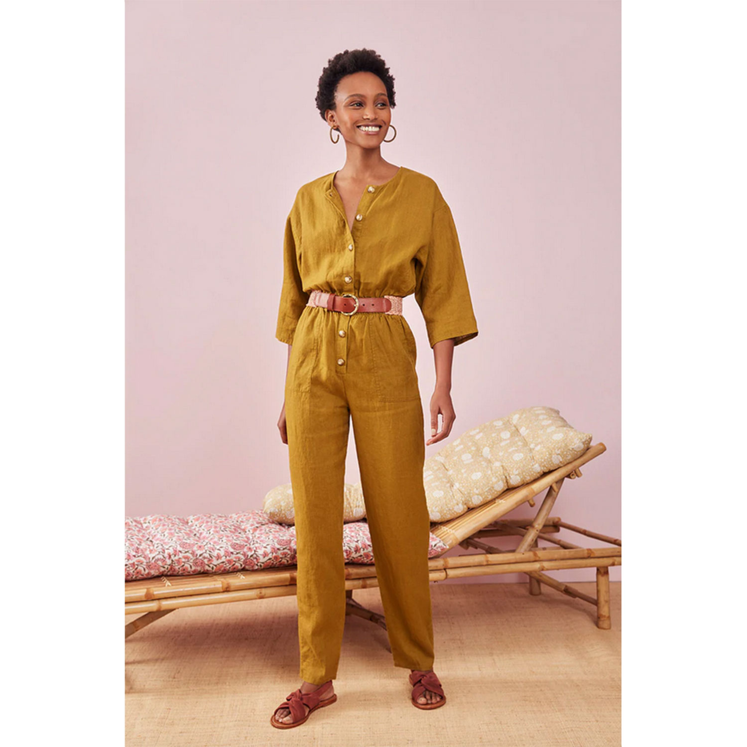 Des Petits Hauts Takili Des Petits Hauts Jumpsuit grün Model vorne