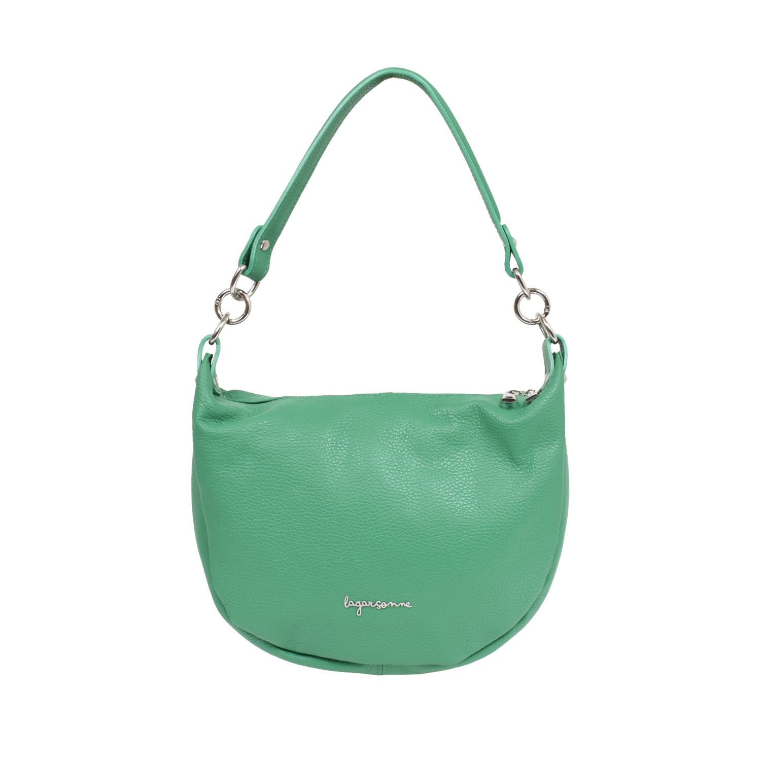 La Garçonne Accessoires Tamika Hobo Handtasche in Grün aus echtem Leder von La Garçonne Accessoires vorne