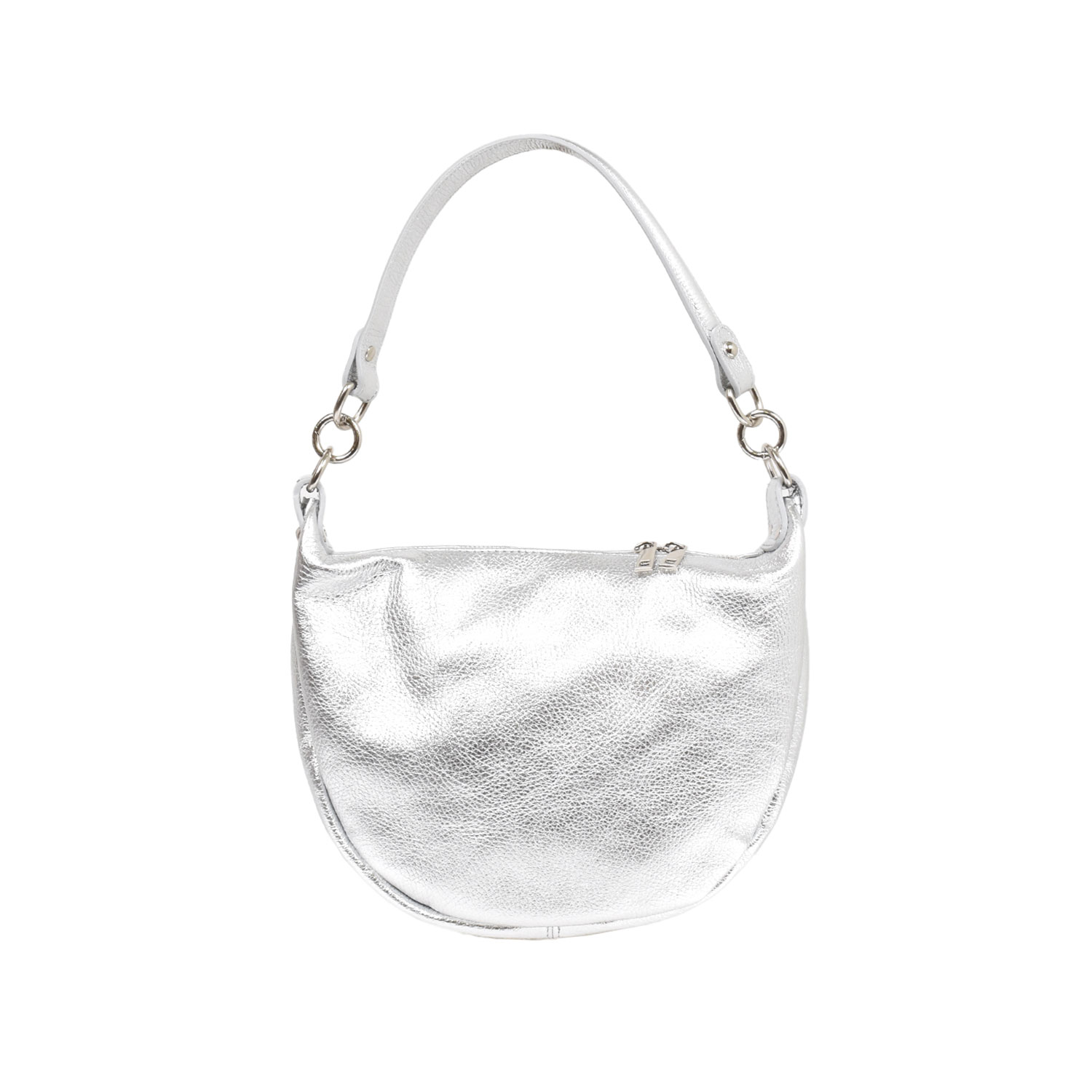 La Garçonne Accessoires Tamika Hobo Tasche in Silber aus echtem Leder von La Garçonne Accessoires hinten