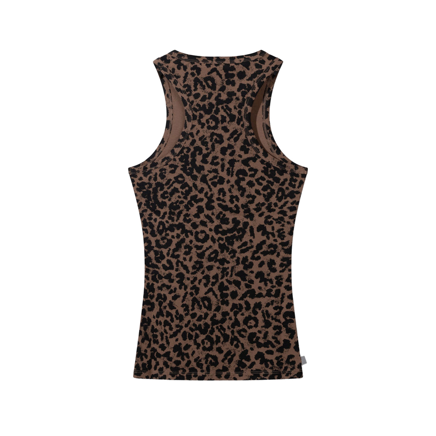 10DAYS Rib Leopard Tank Top Dark Fudge