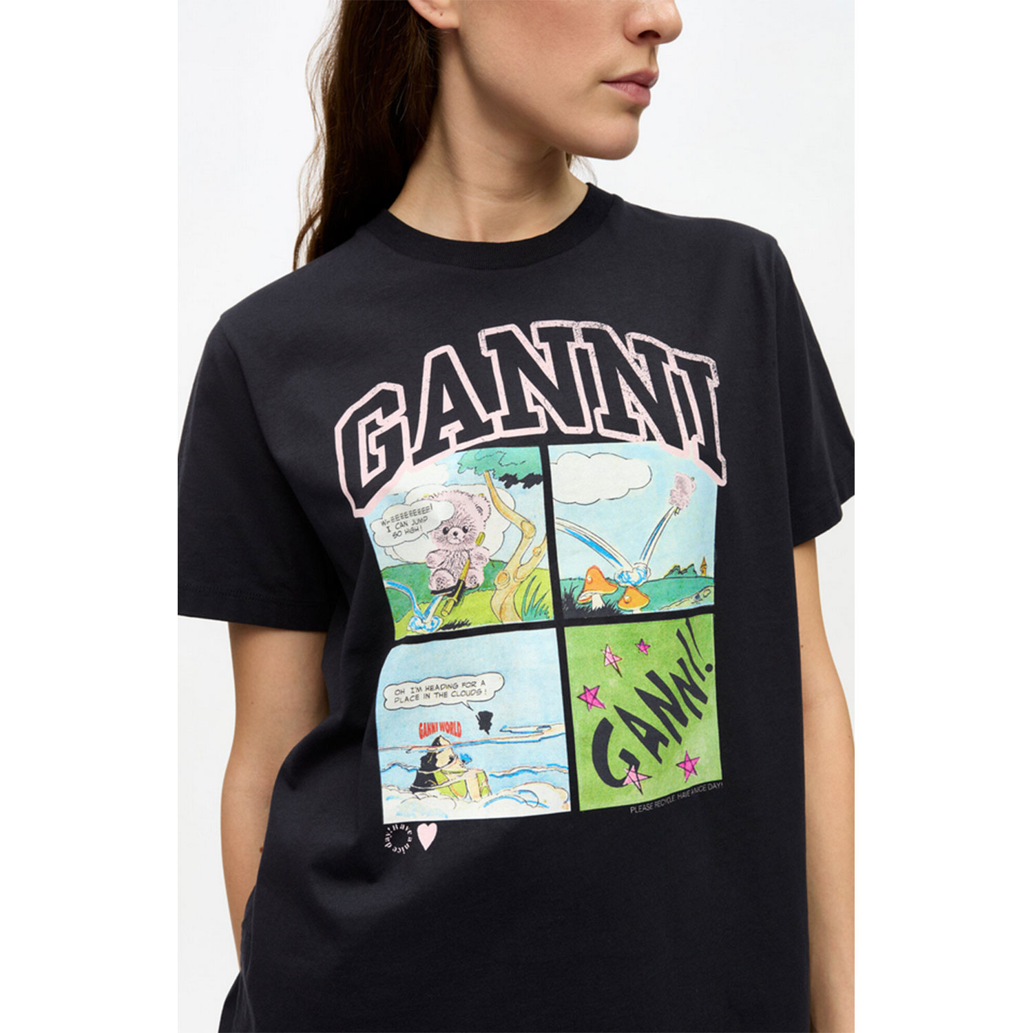 Ganni BD Teddy Relaxed T-Shirt Phantom