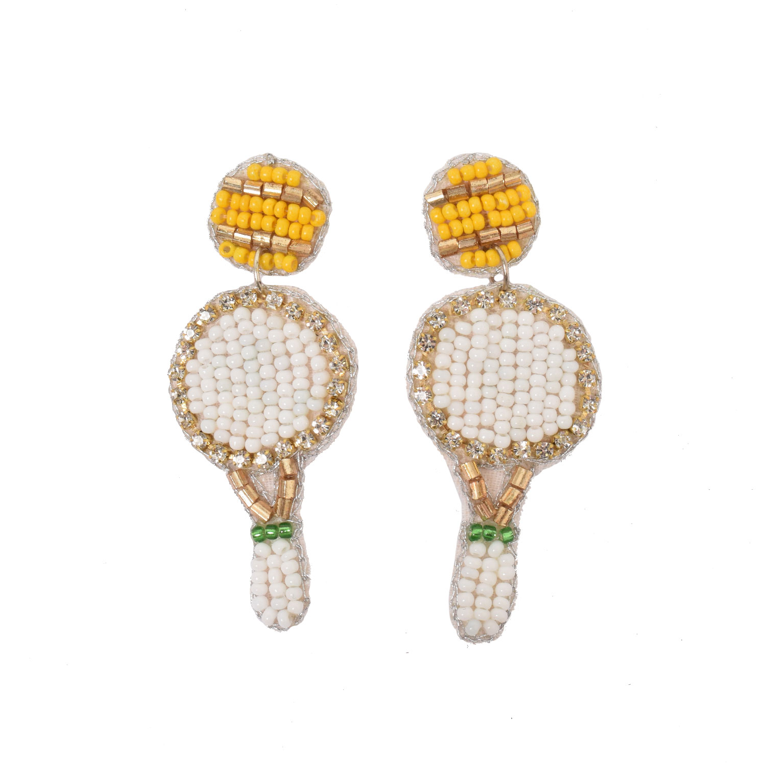 La Garçonne Bijoux Tennisracket La Garçonne Ohrstecker Weiss