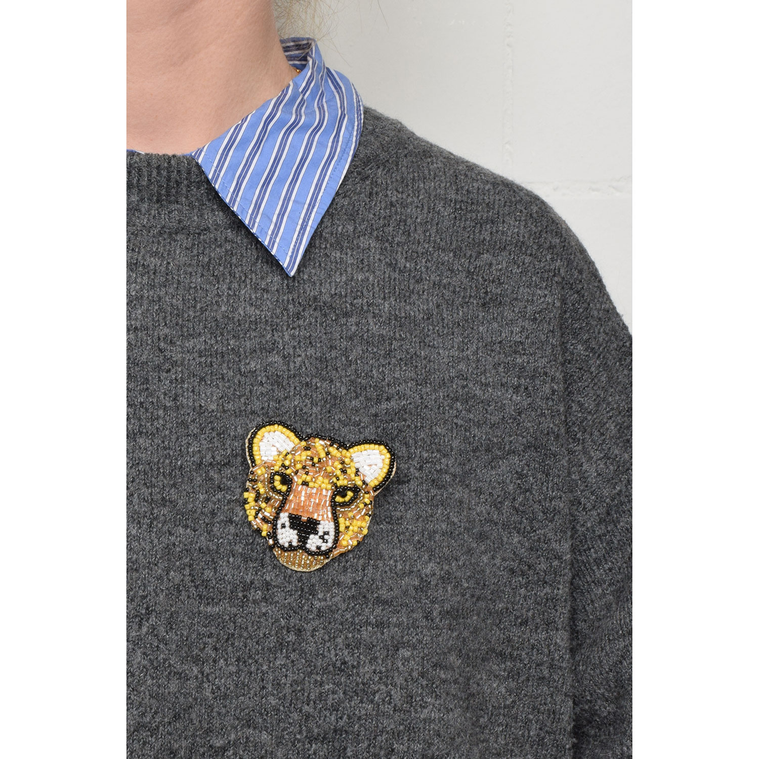 La Garçonne Bijoux Tiger Face Brosche