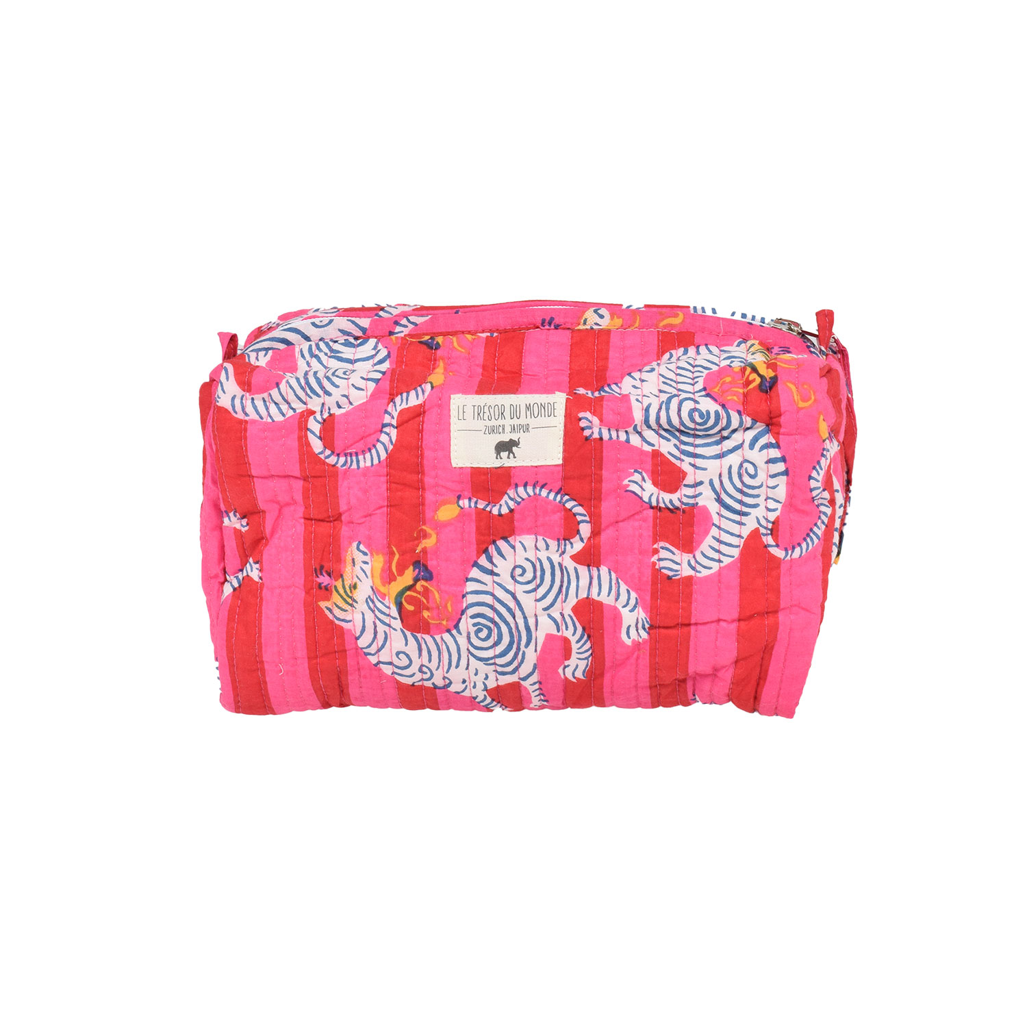 Le Trésor Du Monde Tiger Medium Necessaire Pink Stripes