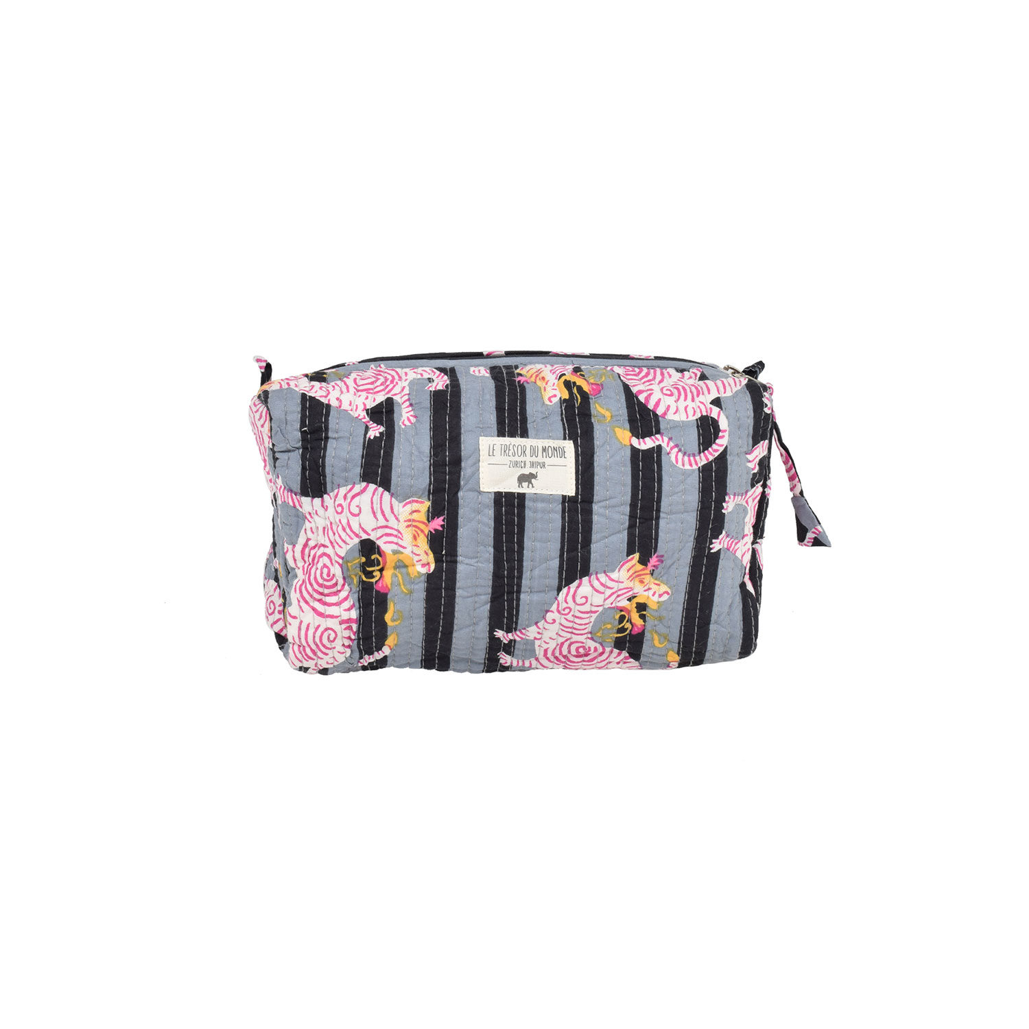 Tiger Small Necessaire Grey Stripes