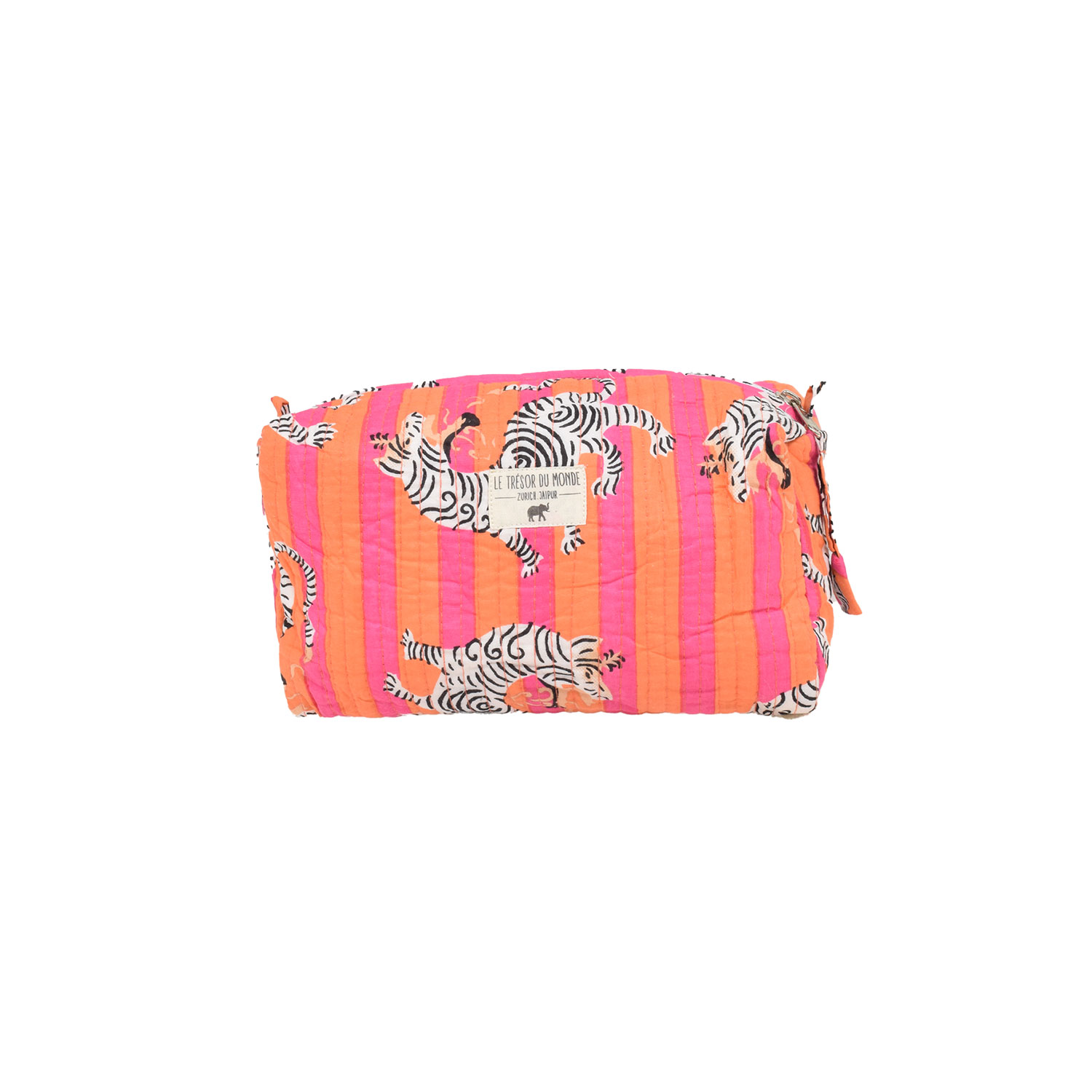 Le Trésor Du Monde Tiger Small Necessaire Orange Stripes