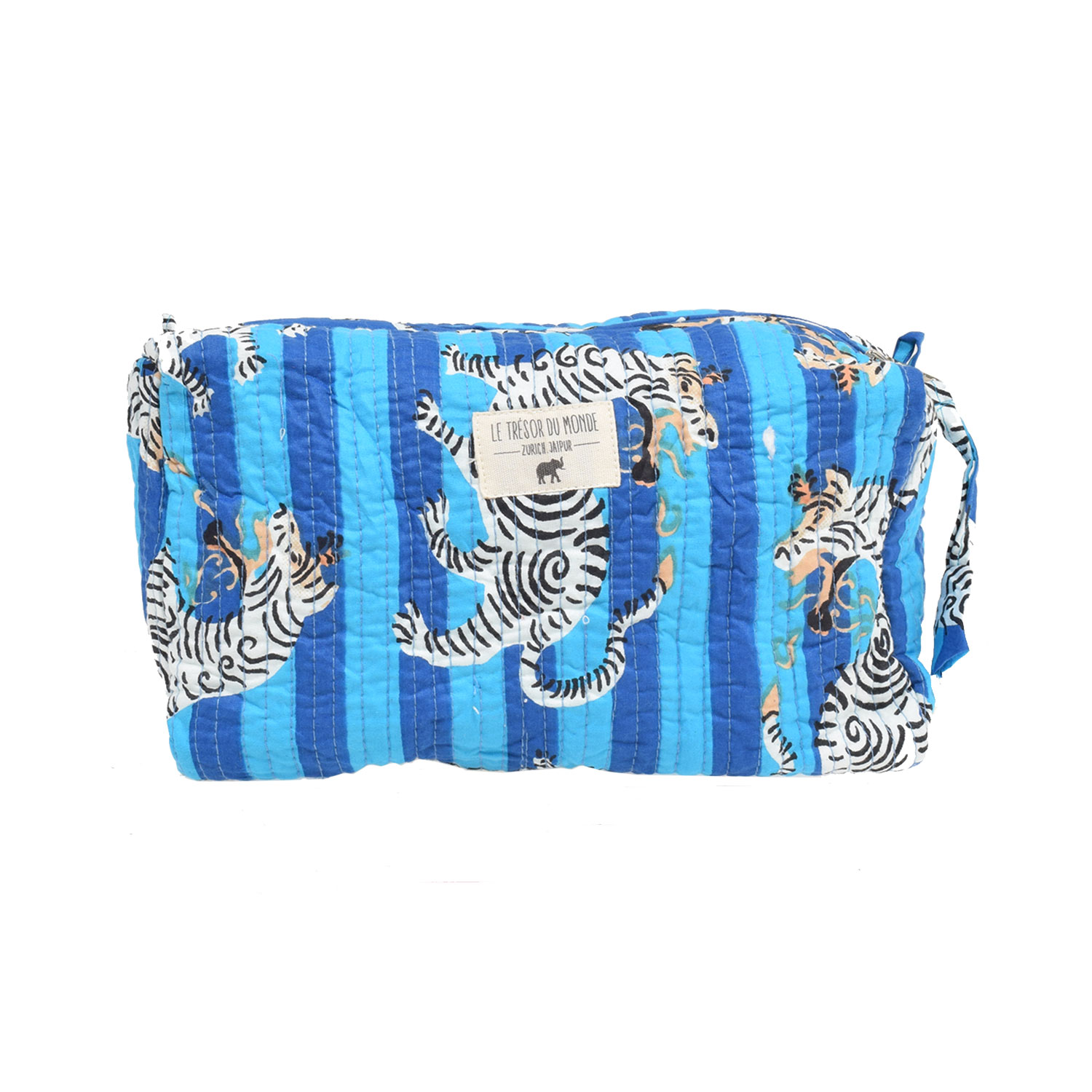 Le Trésor Du Monde Tiger Large Le Trésor Du Monde Necessaire Blau gestreift vorne