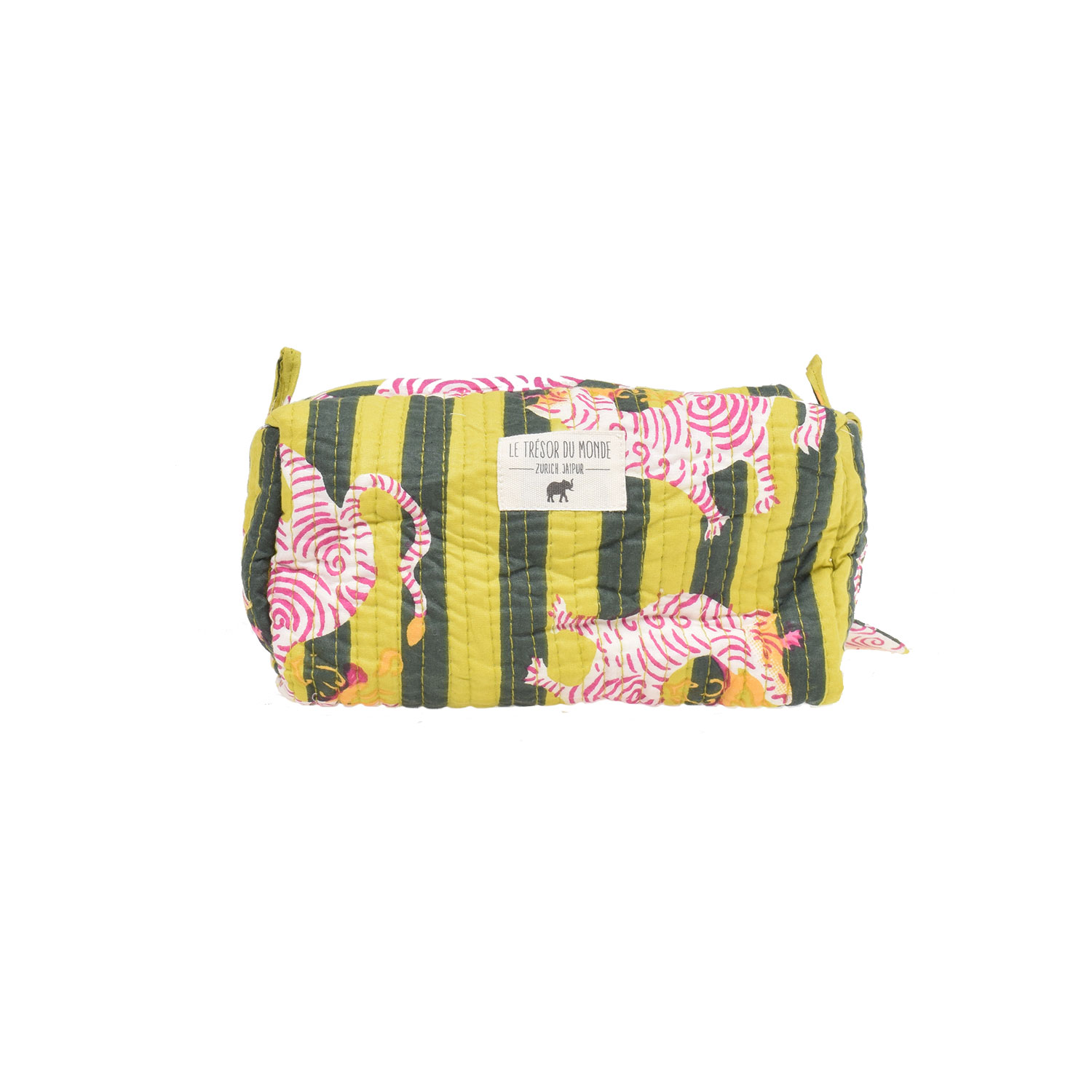 Le Trésor Du Monde Tiger Small Necessaire Yellow Stripe