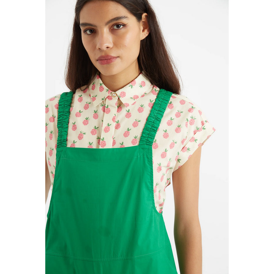 Louche Tippie Poplin Latzhose Green