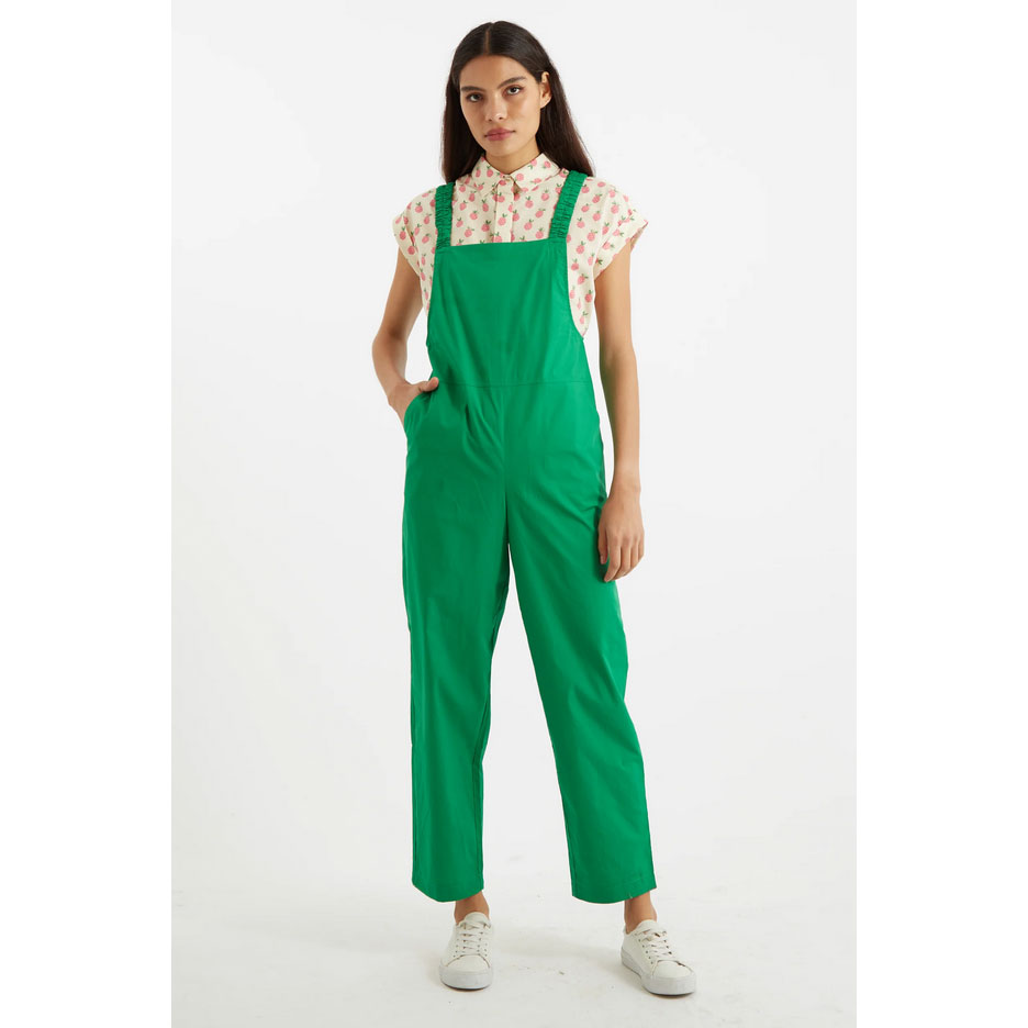 Louche Tippie Poplin Latzhose Green
