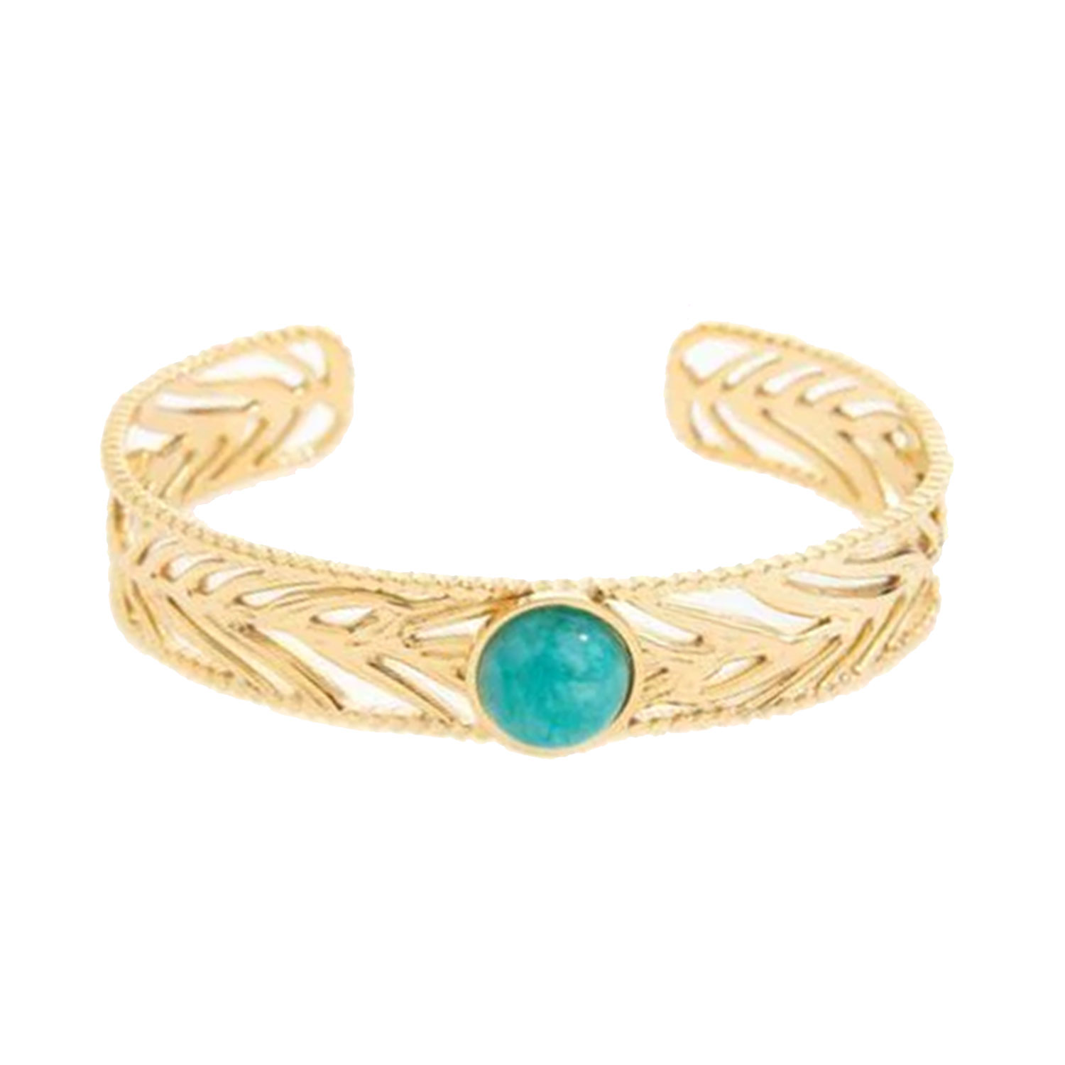 Turquoise Armreif Edelstahl Gold