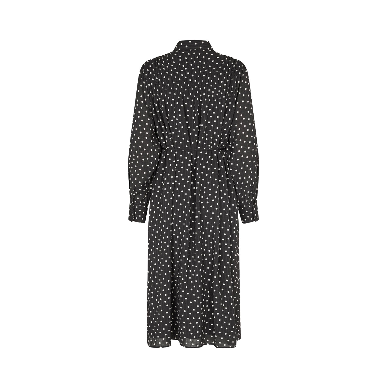Second Female Tuva Kleid in Schwarz mit weissen Punkten von Second Female hinten