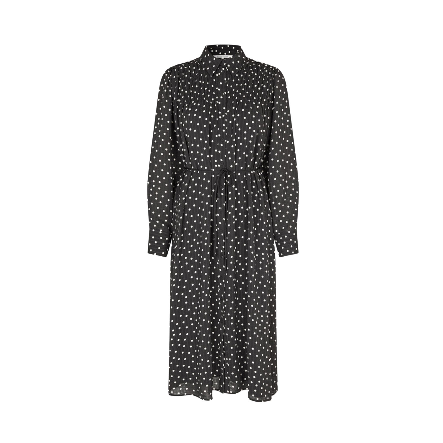 Second Female Tuva Kleid in Schwarz mit weissen Punkten von Second Female vorne