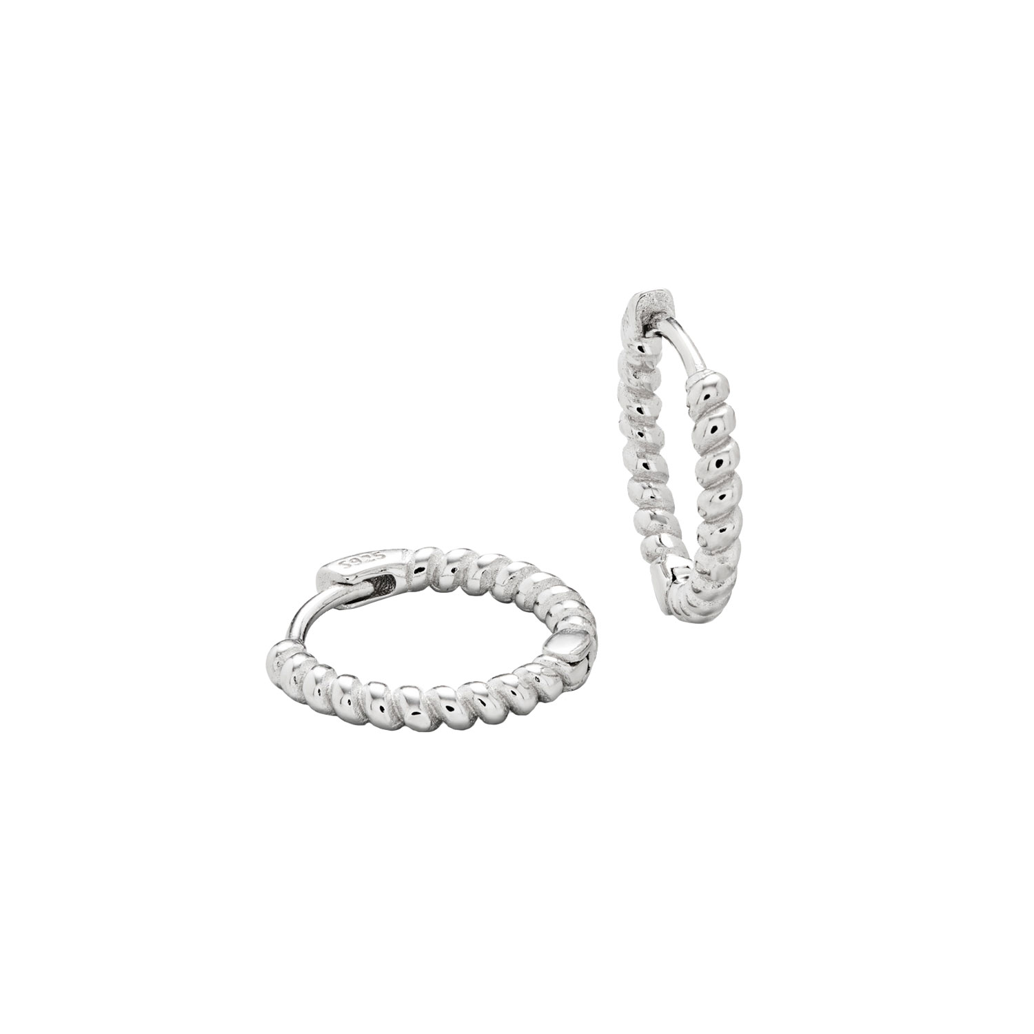 Philippa Studios Twisted Hoops Philippa Studios Ohrringe Silber vorne