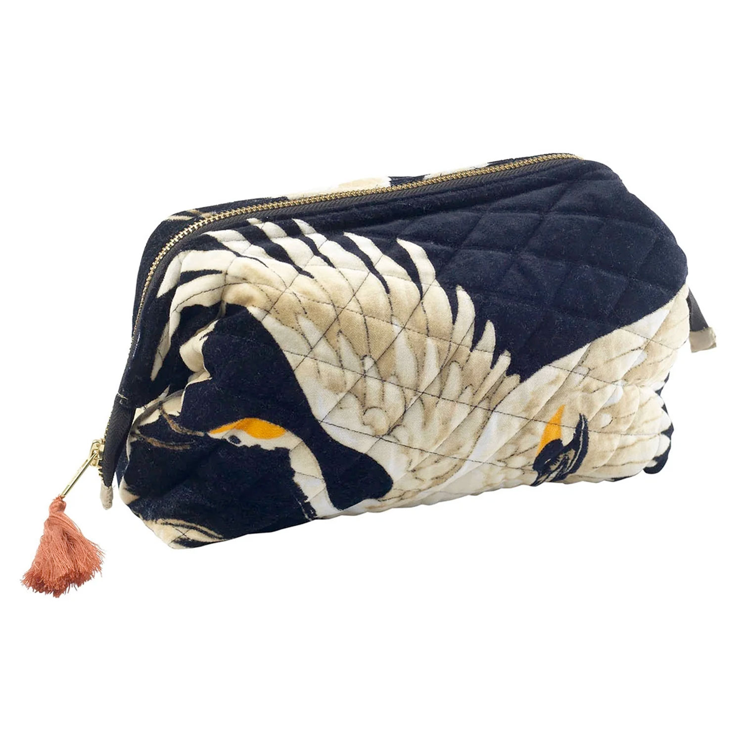 One Hundred Stars Stork Velvet Pouch Black