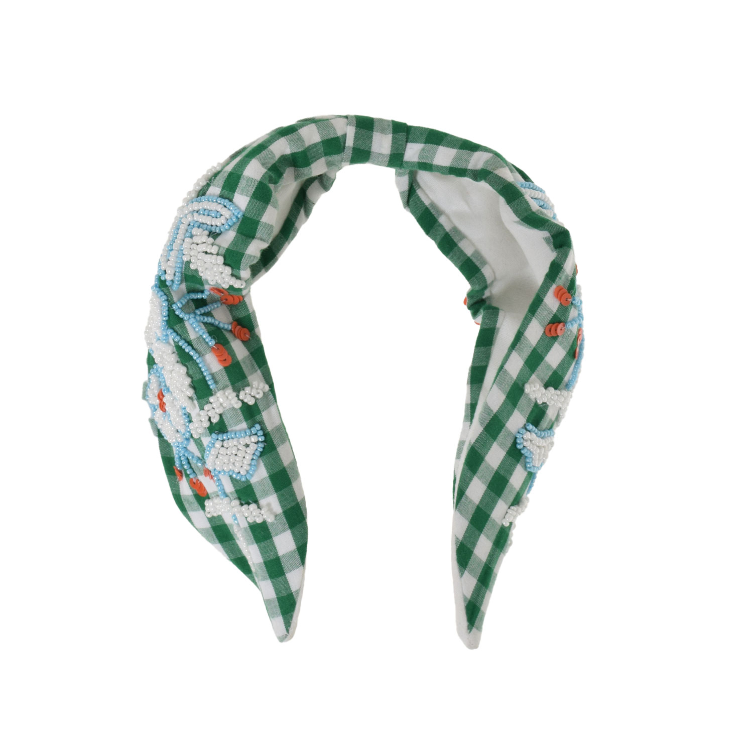 Vichy Flowers Haarreif Green White