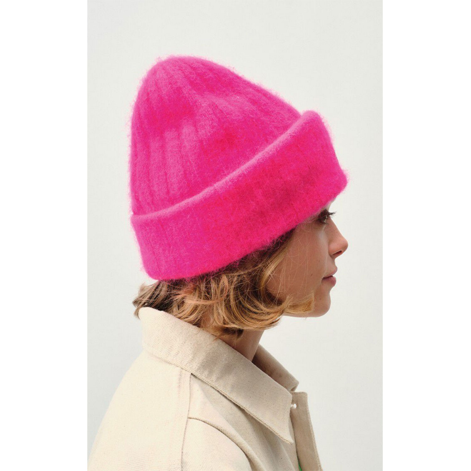 American Vintage Vitow Beanie Fluorescent Pink Melange