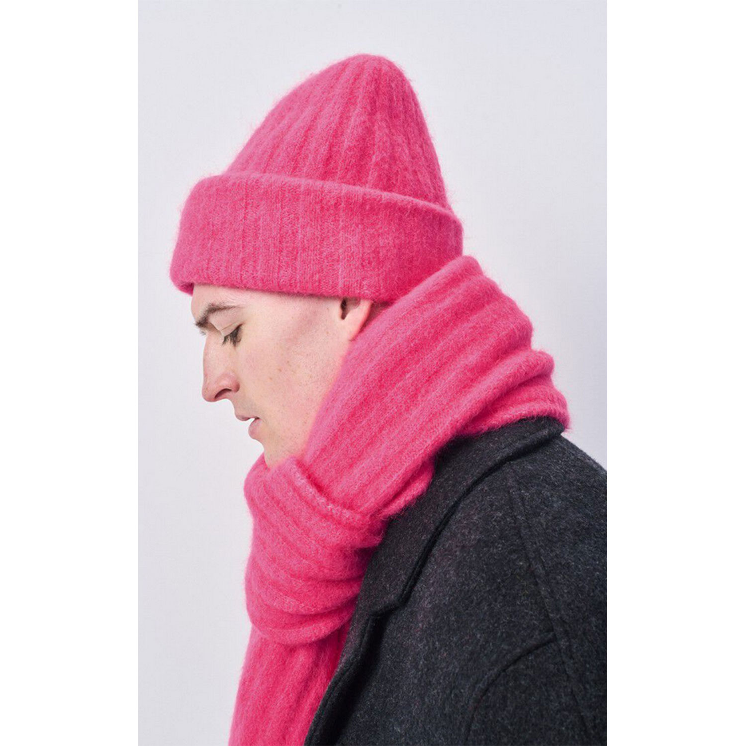 American Vintage Vitow Beanie Fluorescent Pink Melange