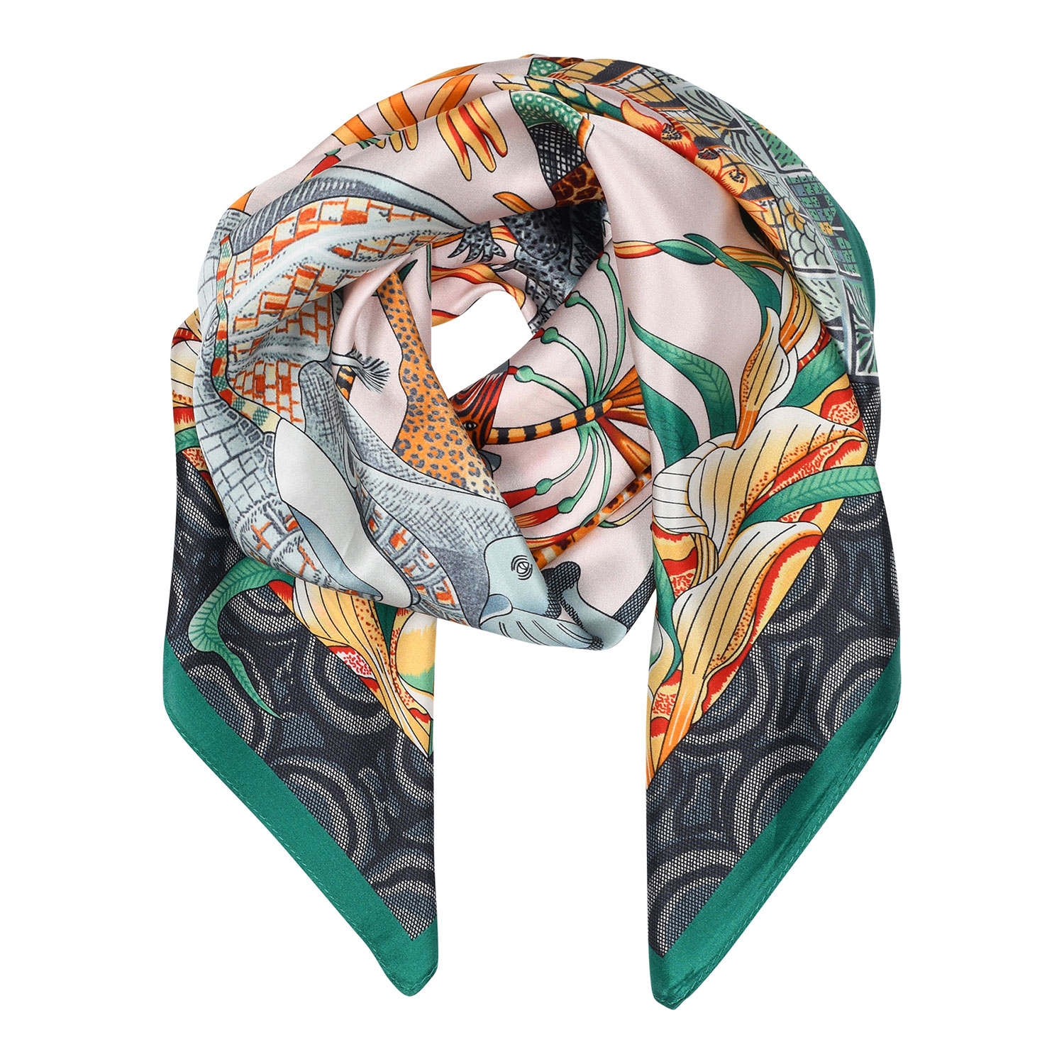 Sneaky Fox Winona Seidenfoulard mit schönem Print von Sneaky Fox vorne