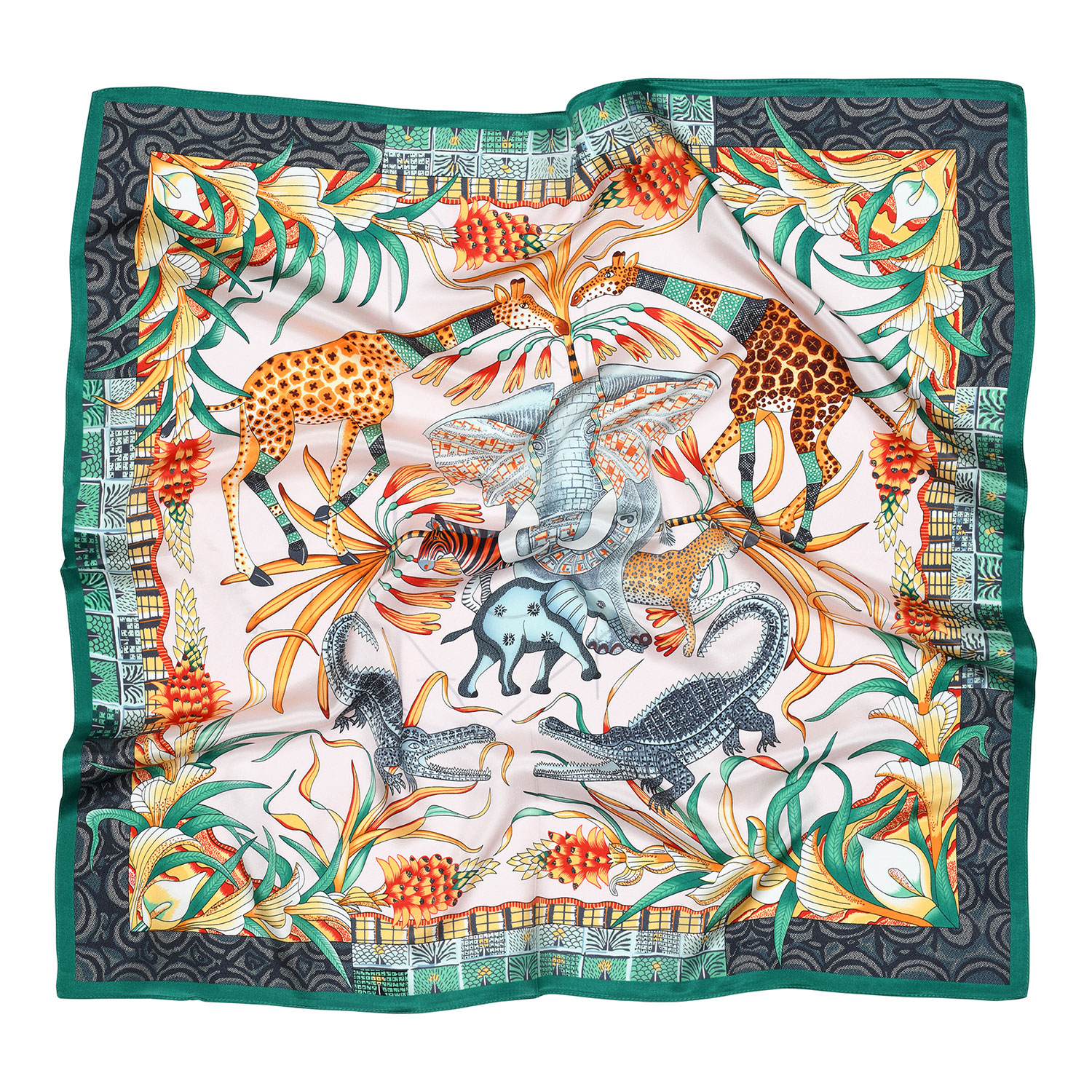 Sneaky Fox Winona Seidenfoulard mit schönem Print von Sneaky Fox vorne