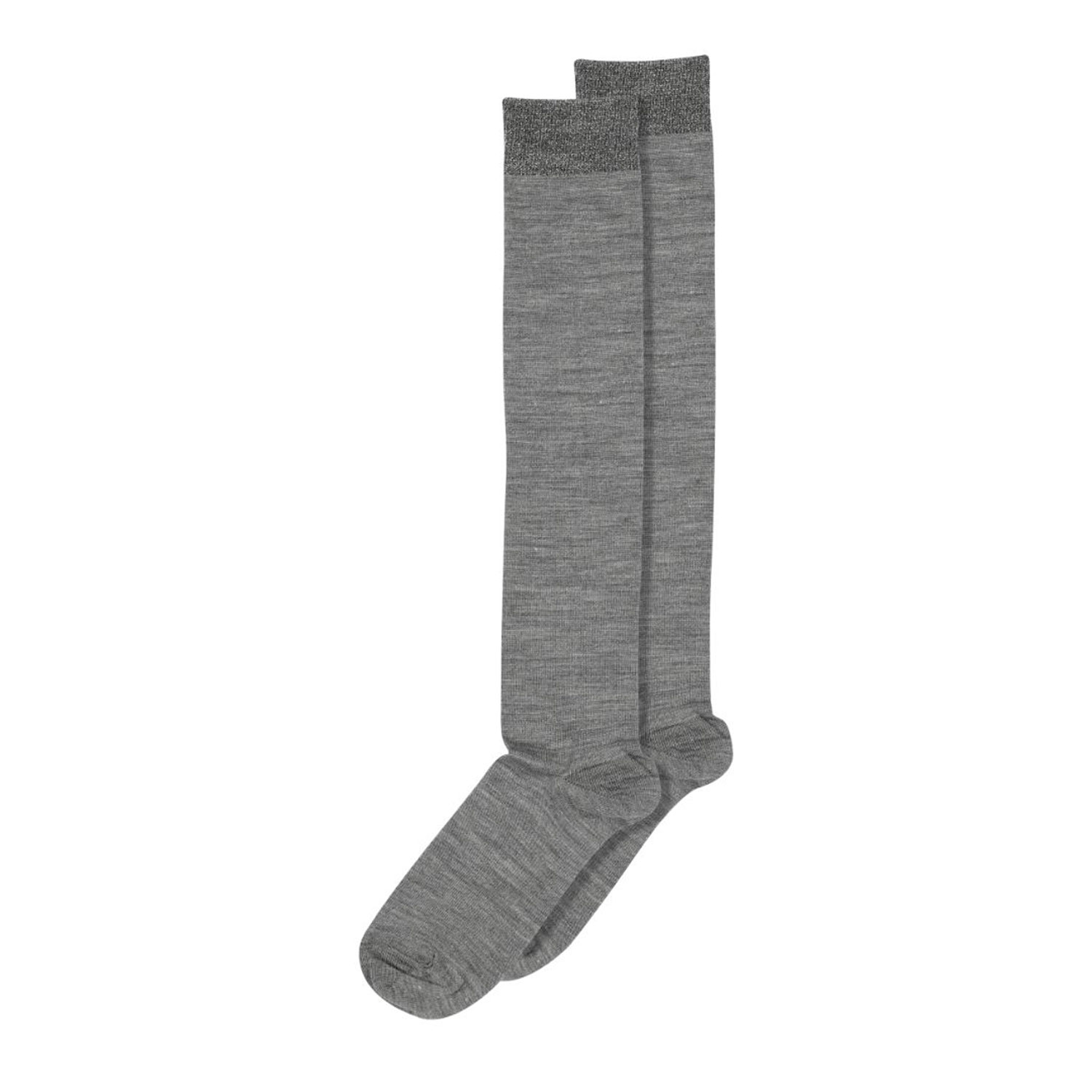 MP Denmark Wolle/Seide Kniesocken Grey Melange
