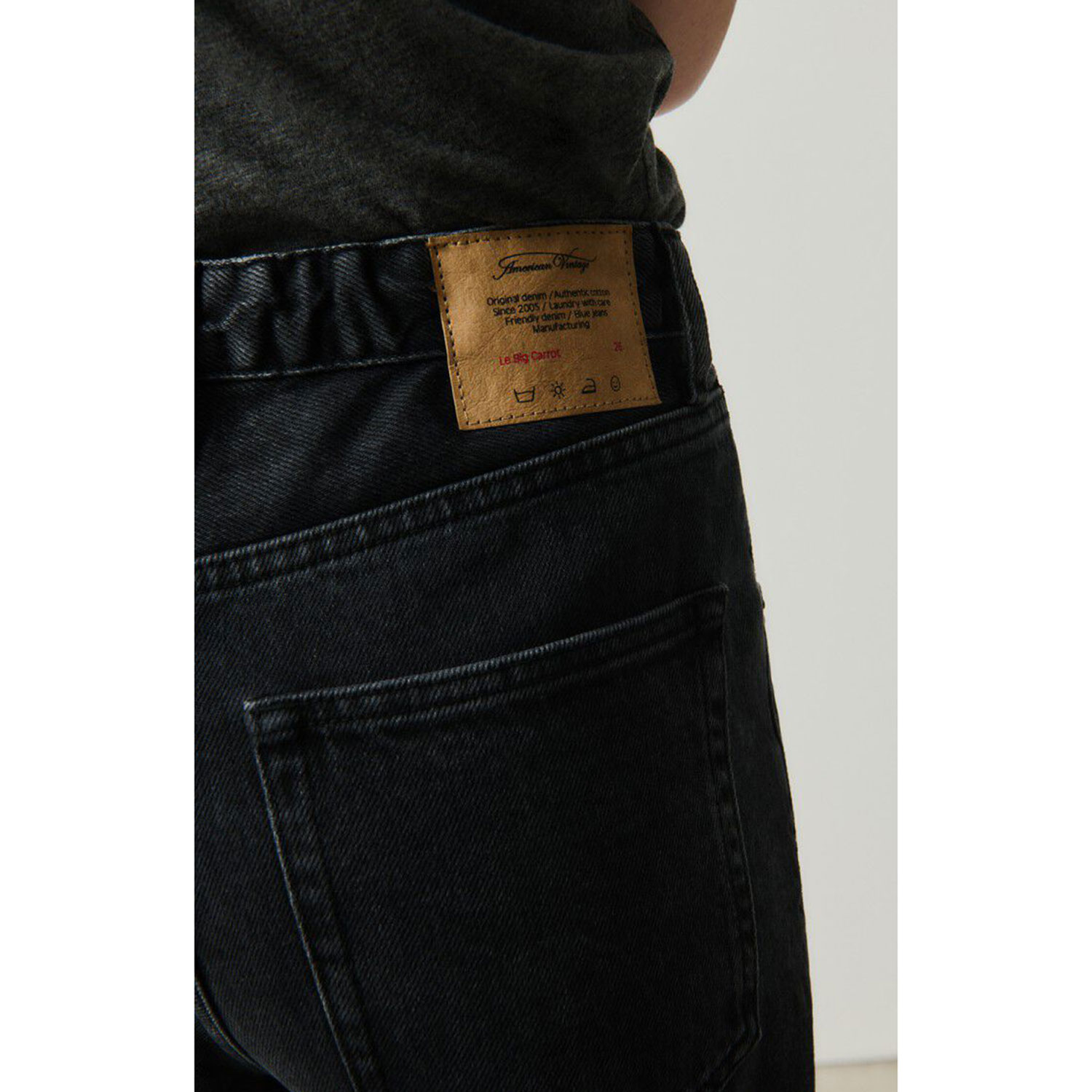 American Vintage Yopday American Vintage Jeans Schwarz Detail hinten